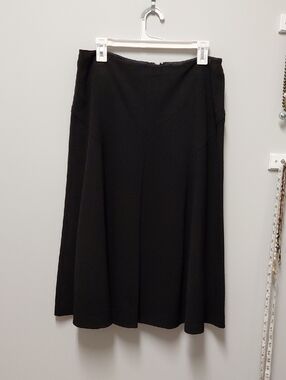 Ralph Lauren Black A-Line Midi Skirt, Size 12